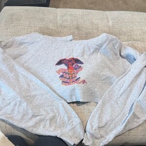 Boys Lie Light Gray Cropped Sweatshirt